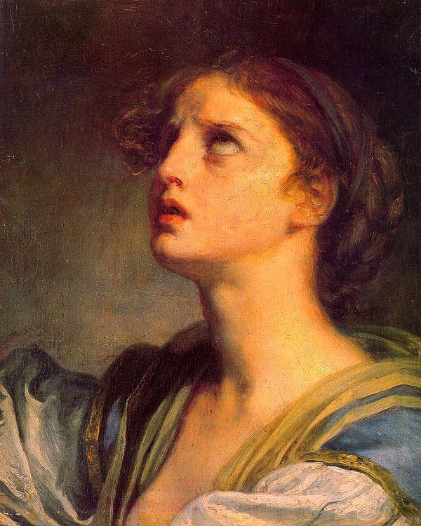 Jean Baptiste Greuze Head of a Young Girl
